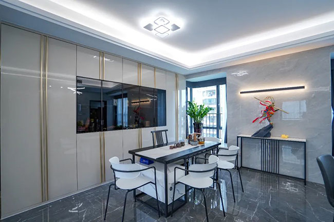 170㎡三居，現(xiàn)代輕奢風(fēng)融入中式元素，體驗(yàn)高雅生活